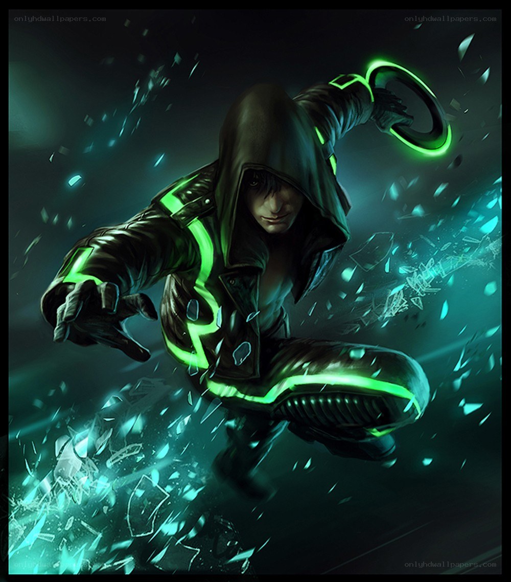 hacker in neon hoodie