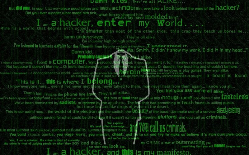 Hacker Manifesto Text — Green