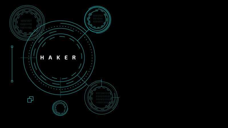 Hacker Text Graphic — Black
