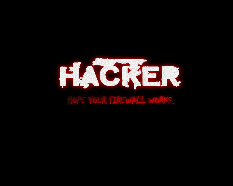Hacker text with firewall warning