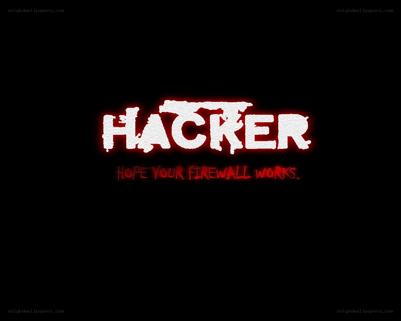 Hacker text with firewall warning