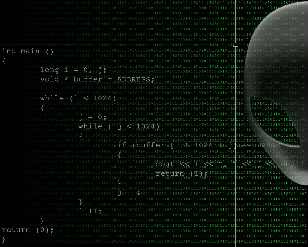 hacker with code background