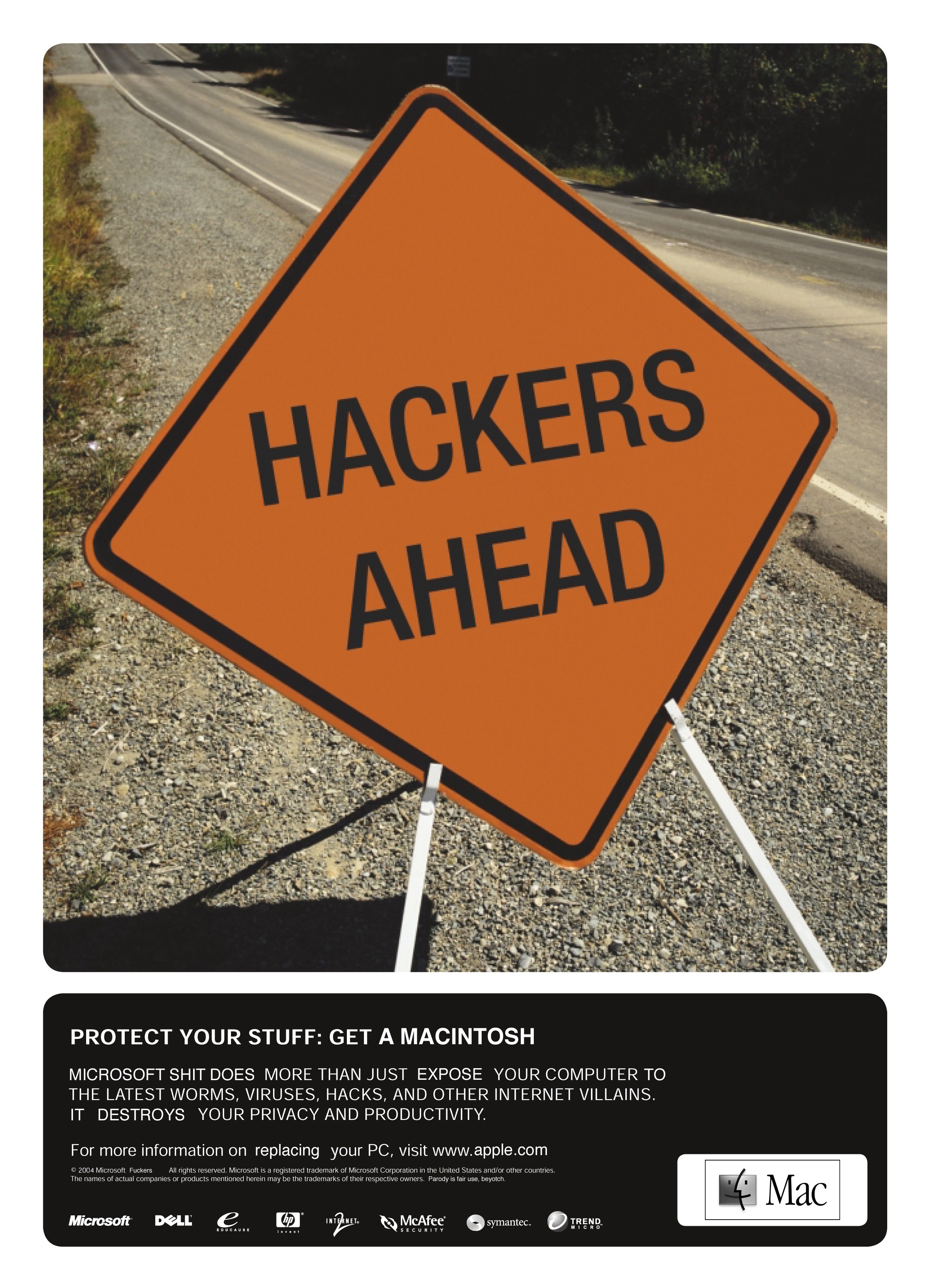 Hackers Ahead sign