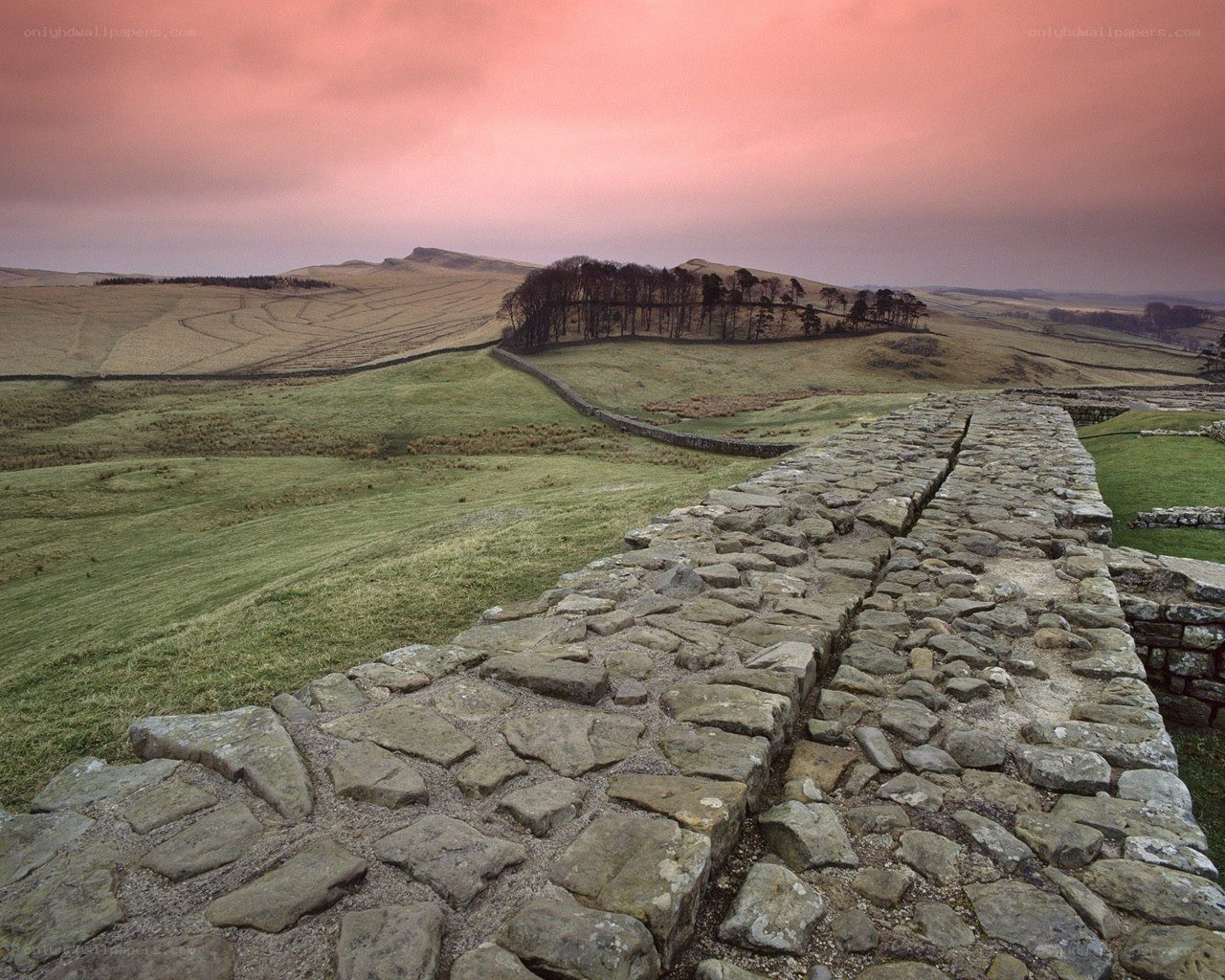 Hadrian's Wall at dusk