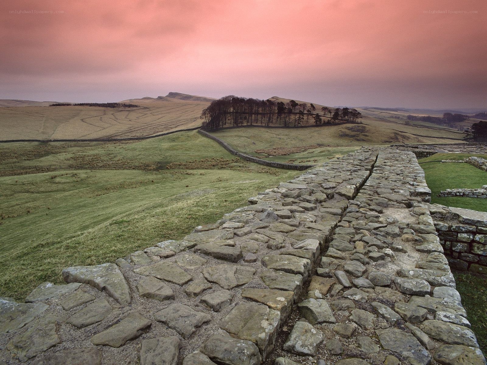 Hadrian's Wall at dusk