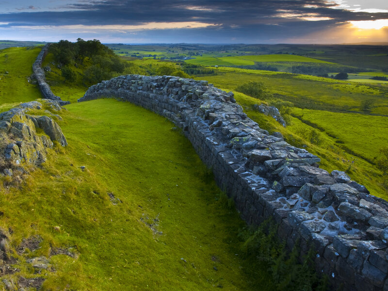 Hadrian's Wall Ruins — Green, Dramatic