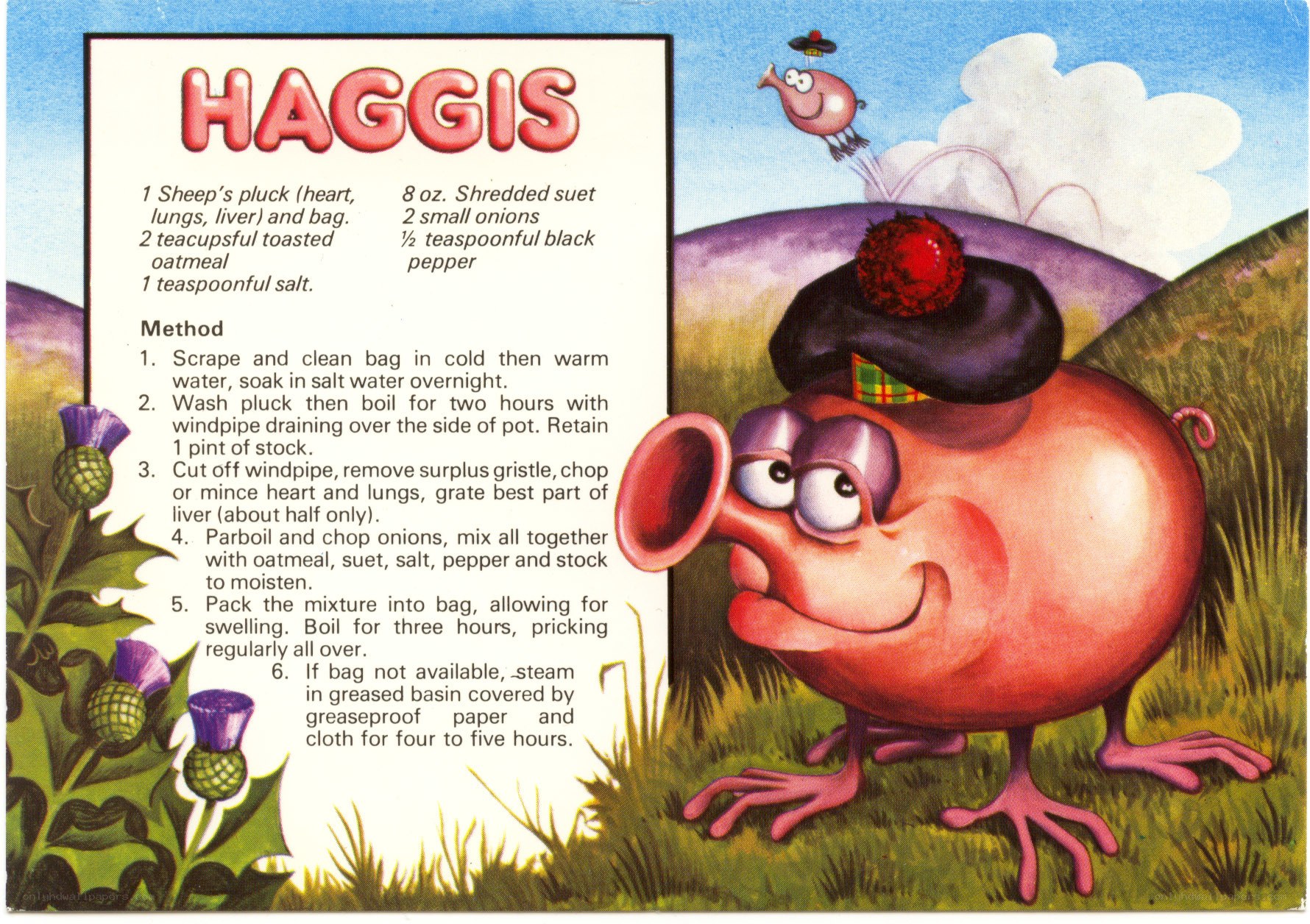Haggis recipe card