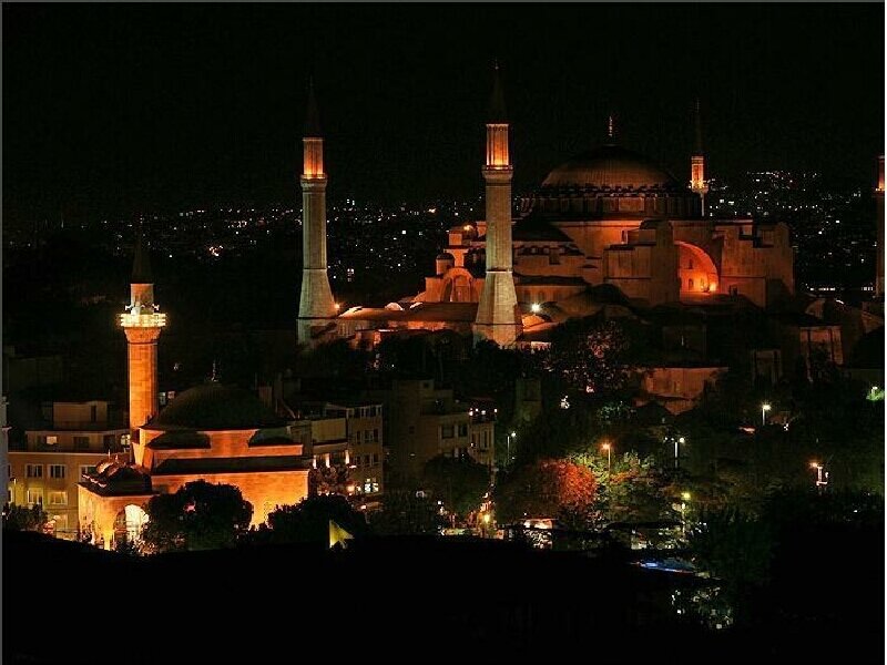 Hagia Sophia at night