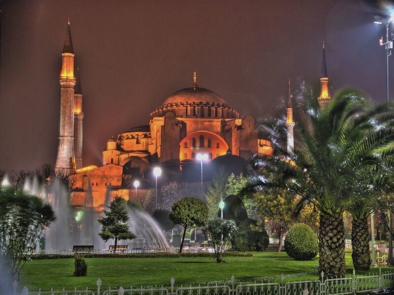Hagia Sophia at night