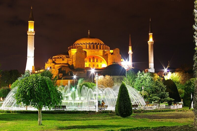 Hagia Sophia at Night — Green