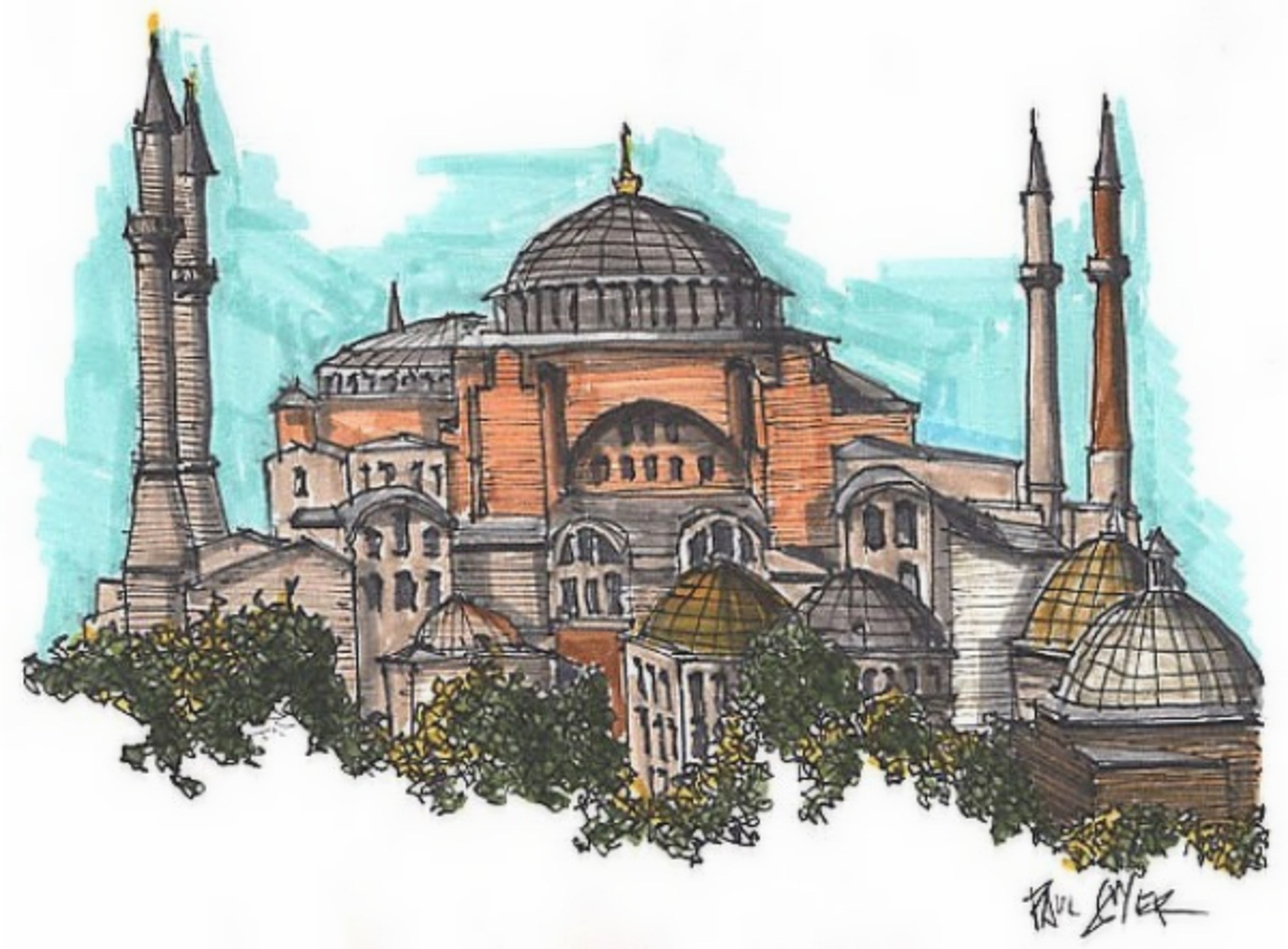 Hagia Sophia drawing