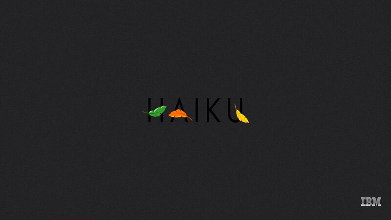 Haiku Logo with Leaves — Black