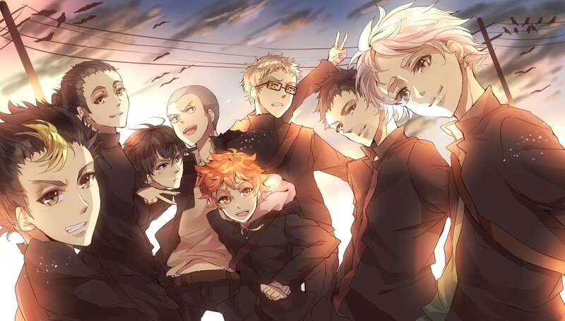 Haikyuu team selfie