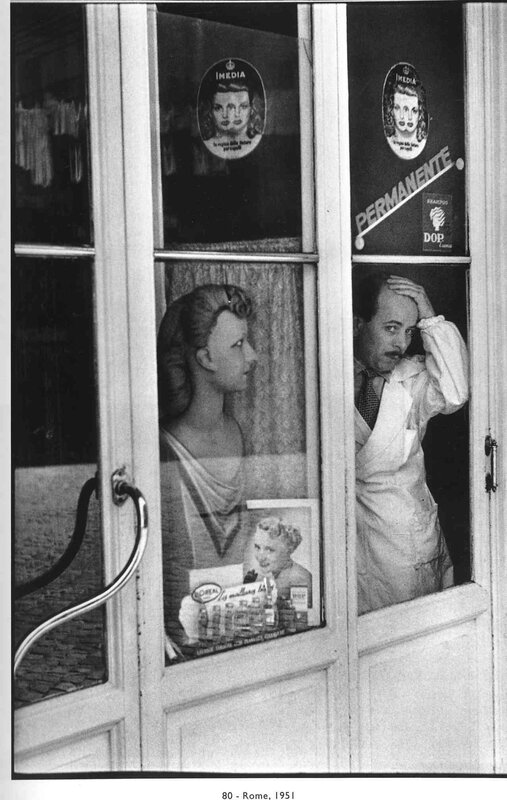 Hairdresser in Rome window