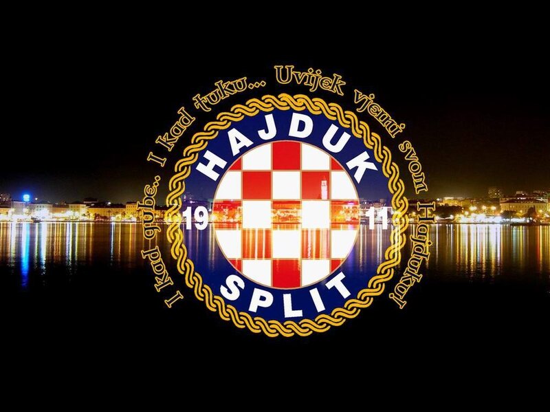Hajduk Split logo at night