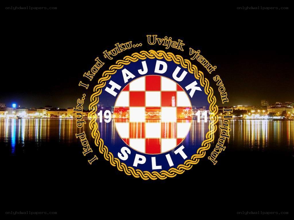 Hajduk Split logo at night