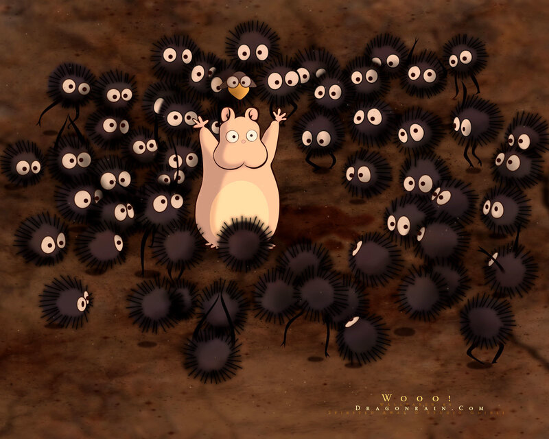Haku surrounded by soot sprites