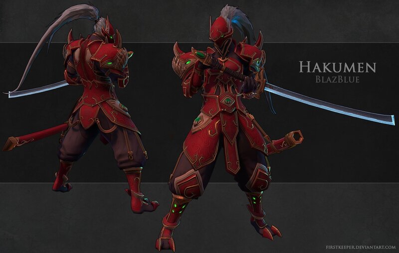 Hakumen character design