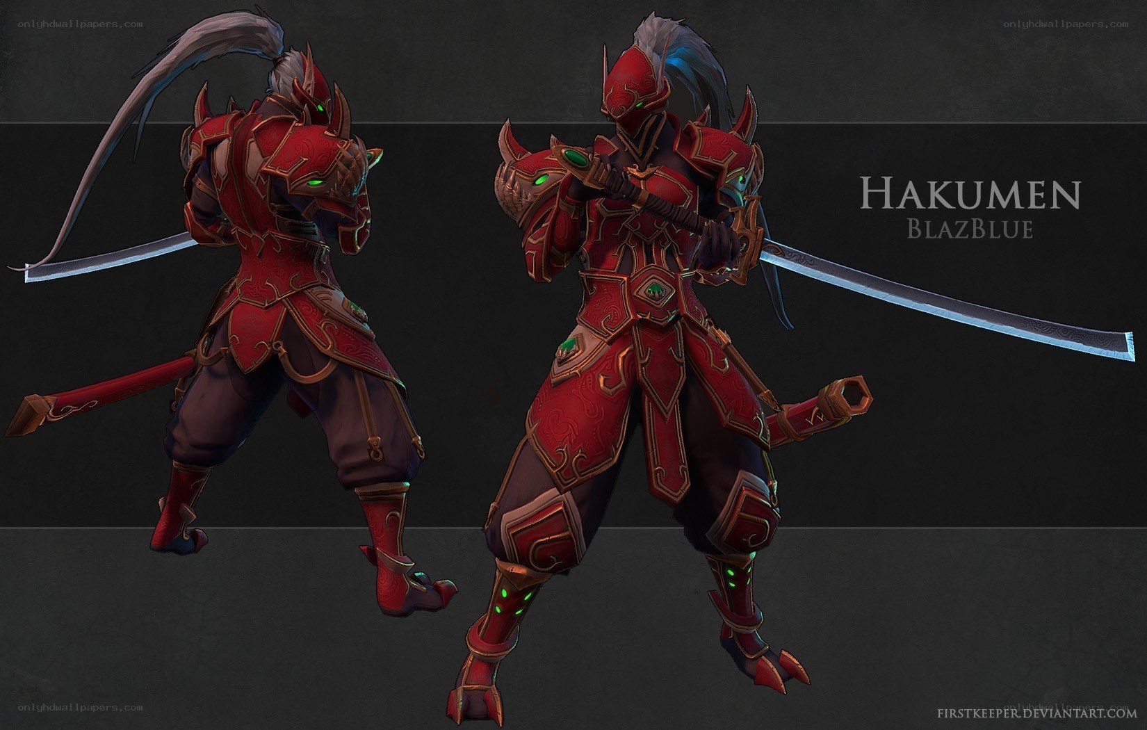 Hakumen character design