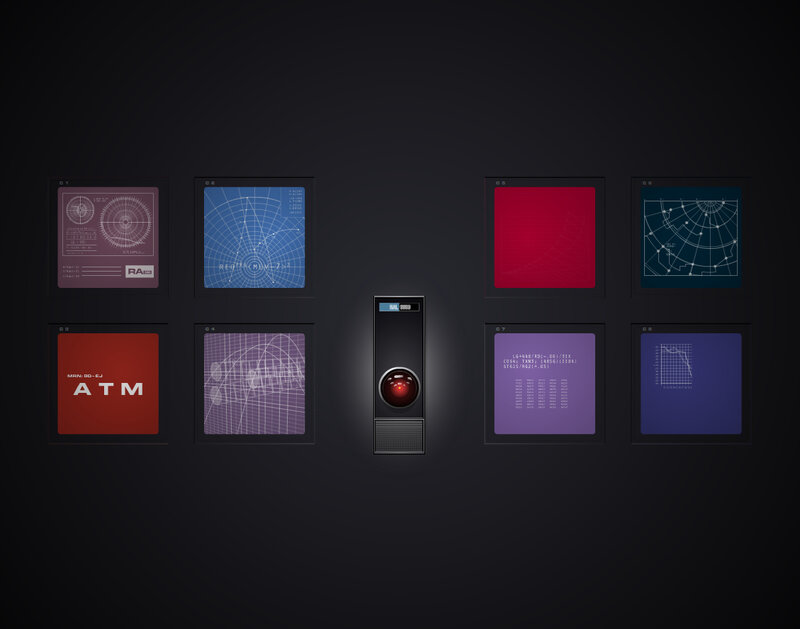 HAL 9000 and computer screens