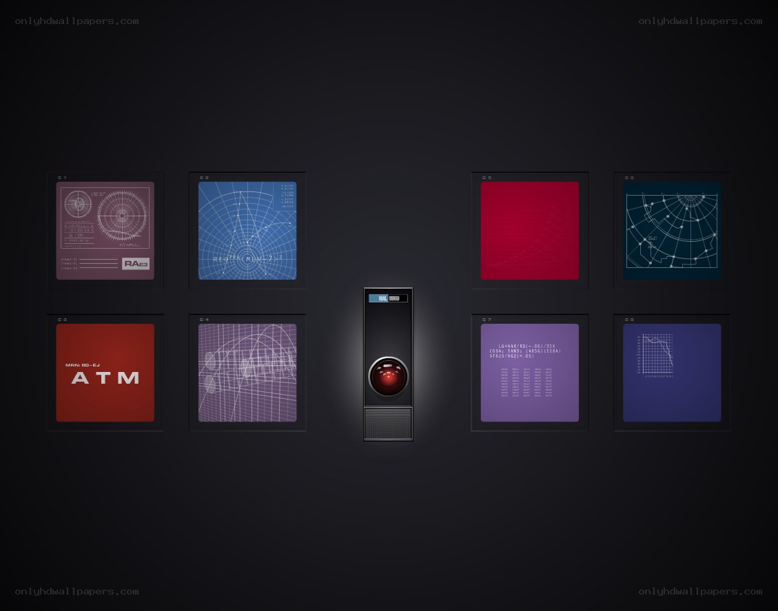 HAL 9000 and computer screens