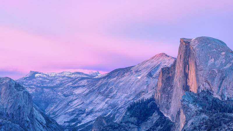 Half Dome at Dawn — Pink, Serene