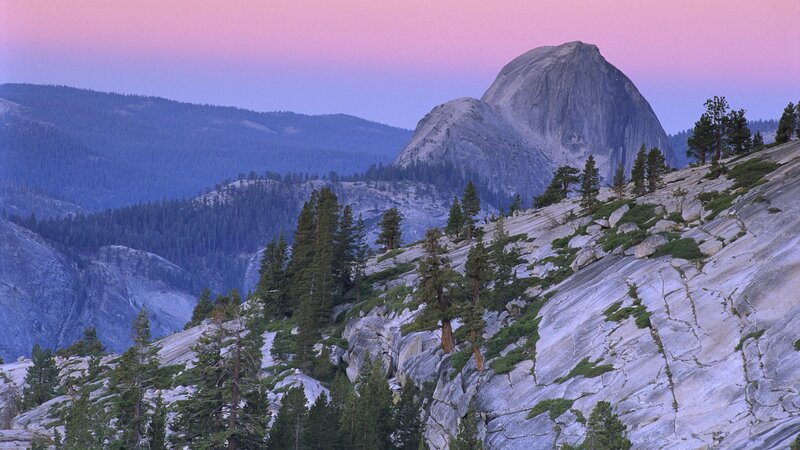 Half Dome at dusk in Yosemite
