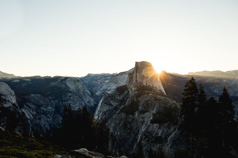 Half Dome at Sunrise — Gray