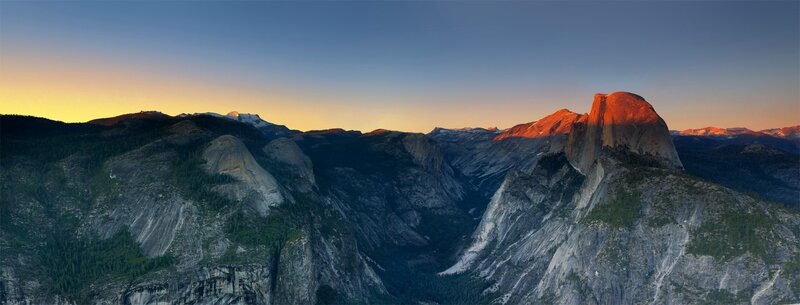 Half Dome at sunrise in Yosemite