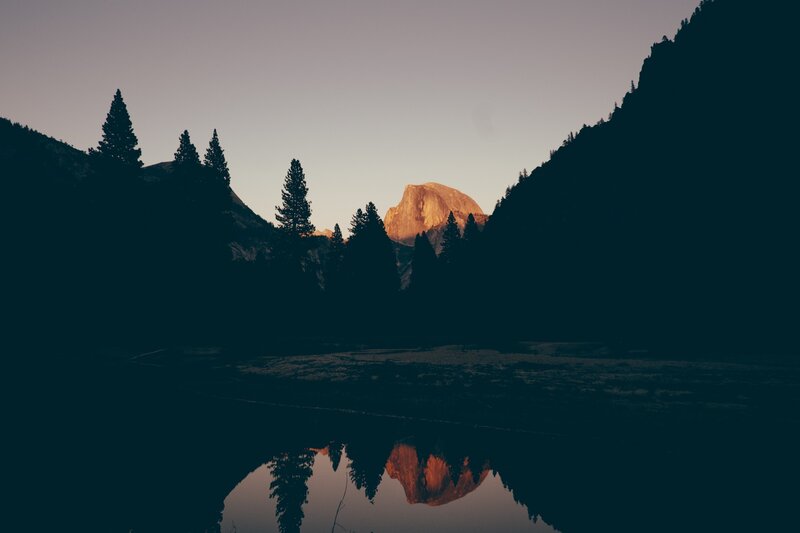 Half Dome at Sunset — Dark Blue