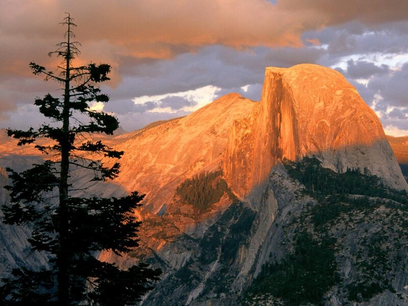 Half Dome at Sunset — Orange