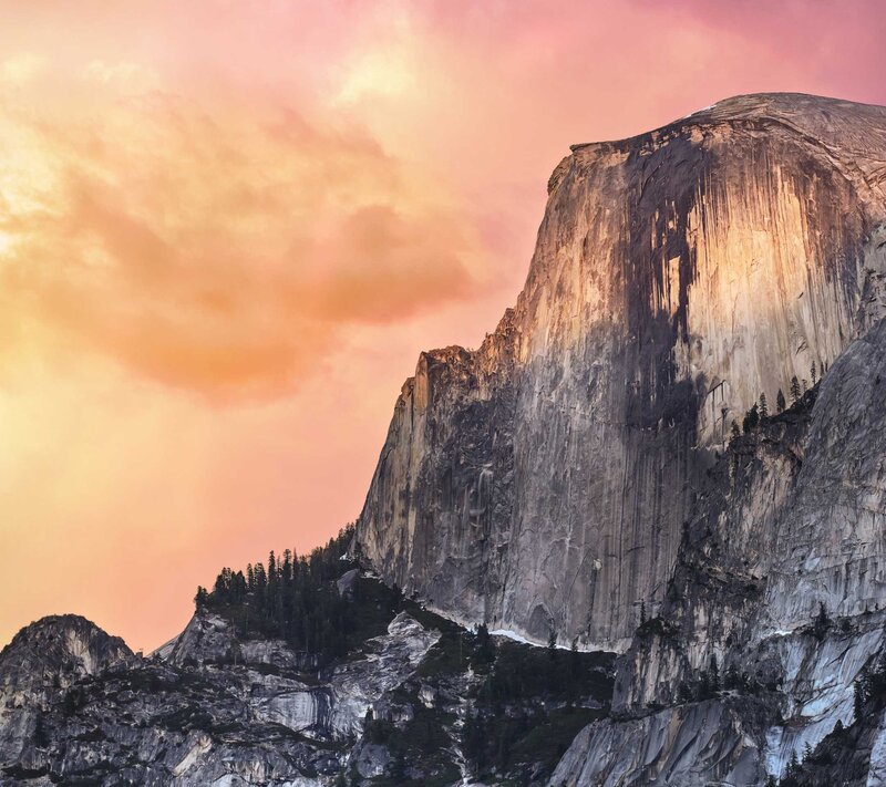 Half Dome at Sunset — Pink, Dramatic