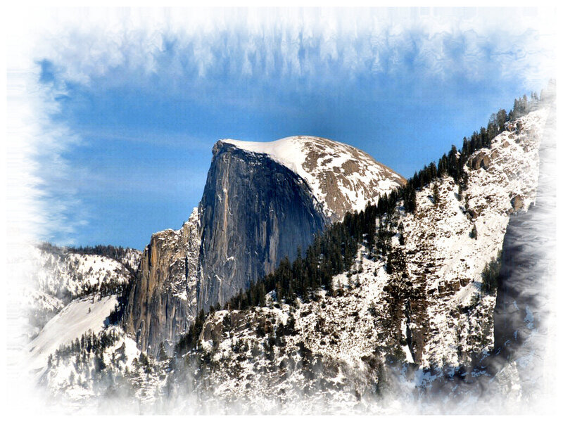 Half Dome in Winter — Blue, Serene