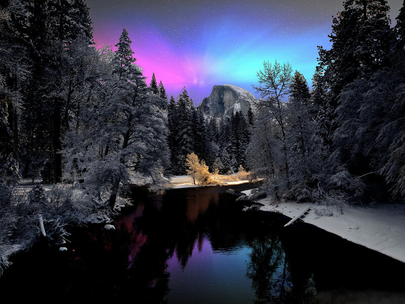 Half-dome in Winter — Purple