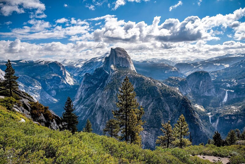 Half Dome in Yosemite — Blue, Dramatic, Afternoon