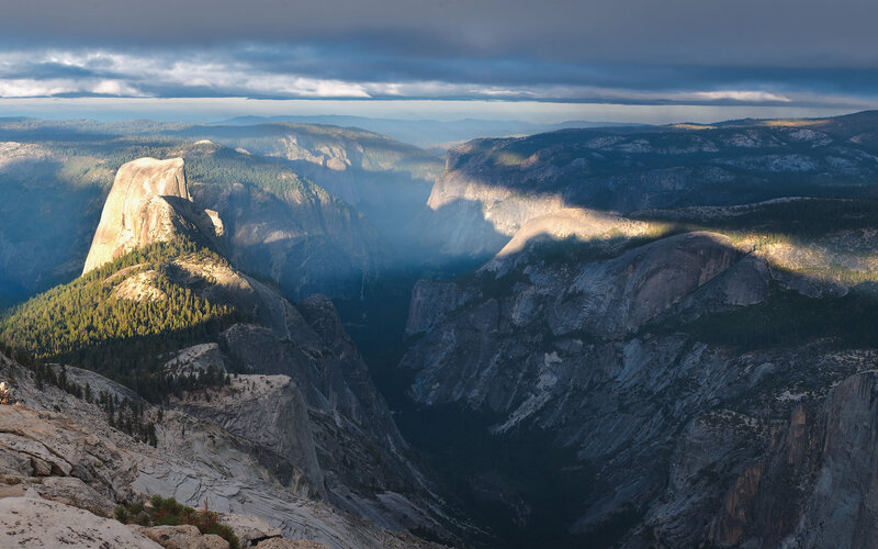 Half Dome in Yosemite — Gray, Dramatic, Morning