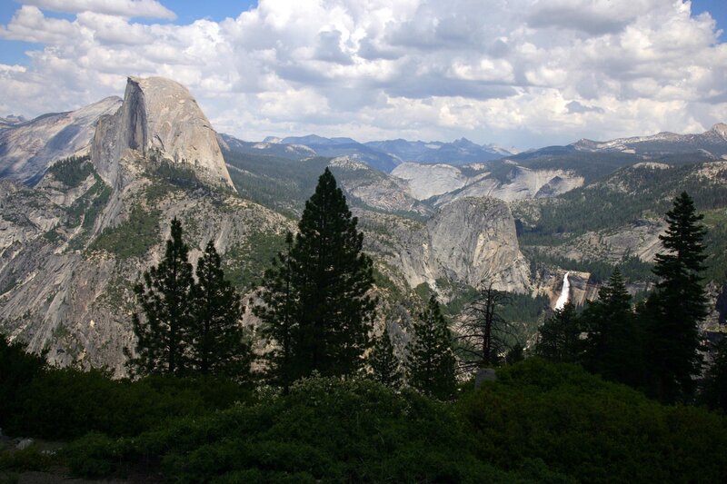 Half Dome in Yosemite — Green, Serene, Afternoon, Photograph, Trees, Mountains