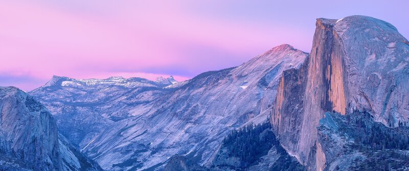 Half Dome in Yosemite — Pink, Serene