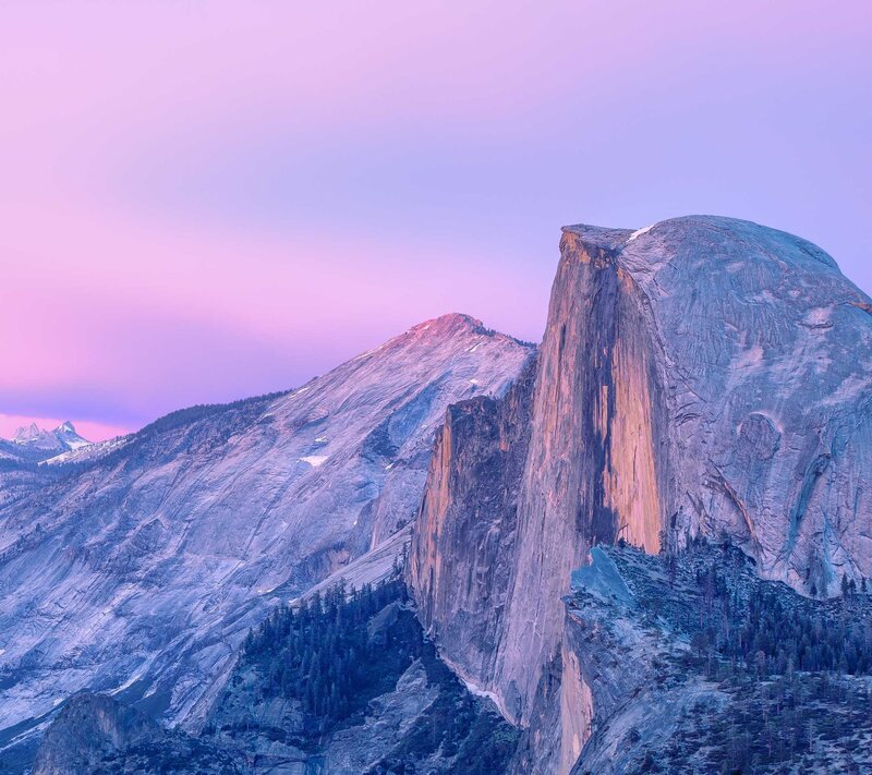 Half Dome in Yosemite — Purple, Serene, Sunset