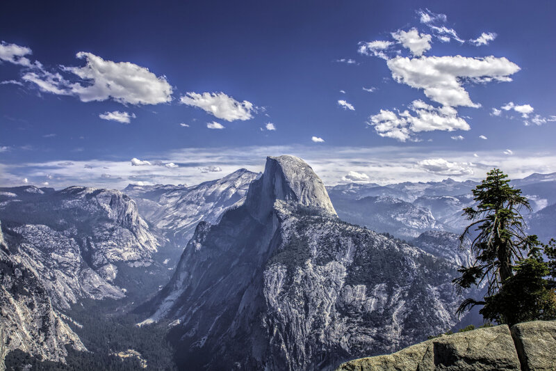 Half Dome Mountain — Blue, Dramatic, Afternoon