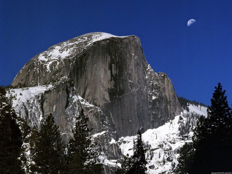 Half Dome Mountain — Blue, Dramatic, Night