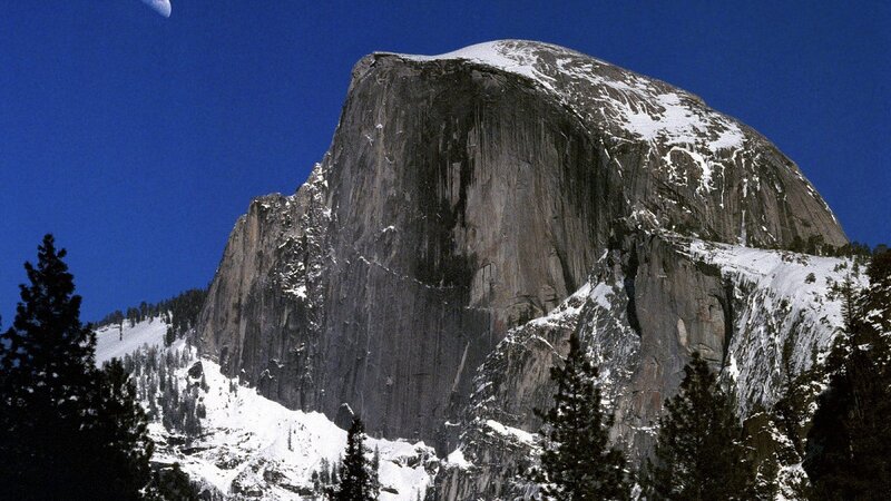 Half Dome Mountain — Blue, Dramatic, Winter