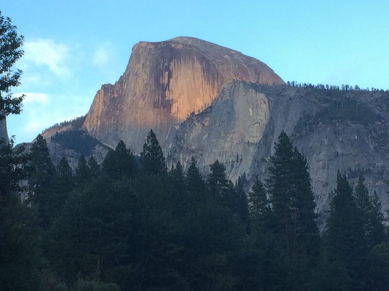 Half Dome Mountain — Blue, Serene, Sunset, Photograph