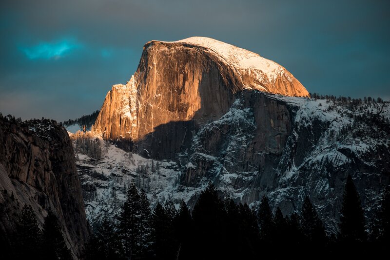 Half Dome Mountain — Brown, Dramatic