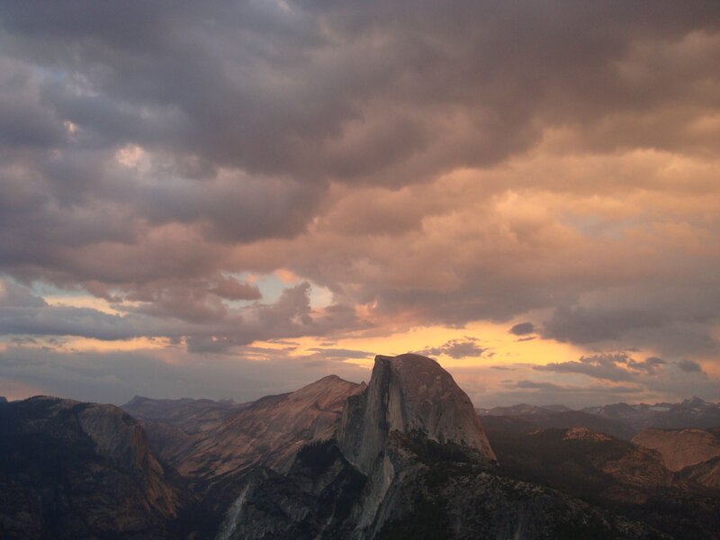 Half Dome Mountain — Gray, Dramatic