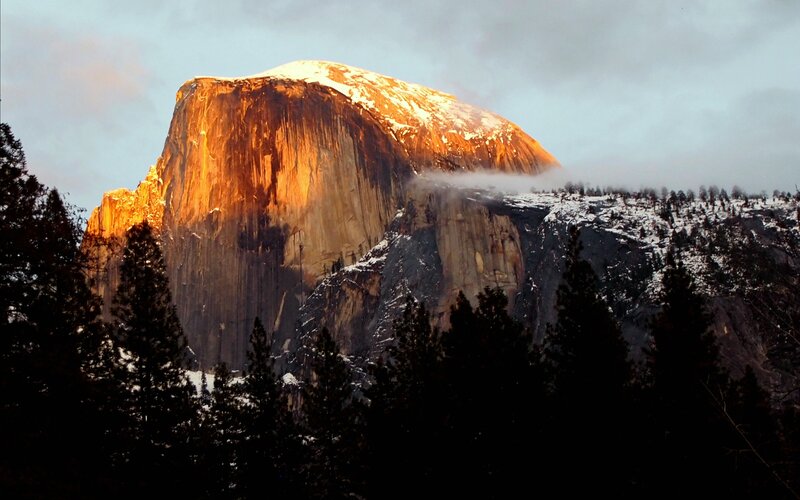 Half Dome Mountain — Orange, Dramatic