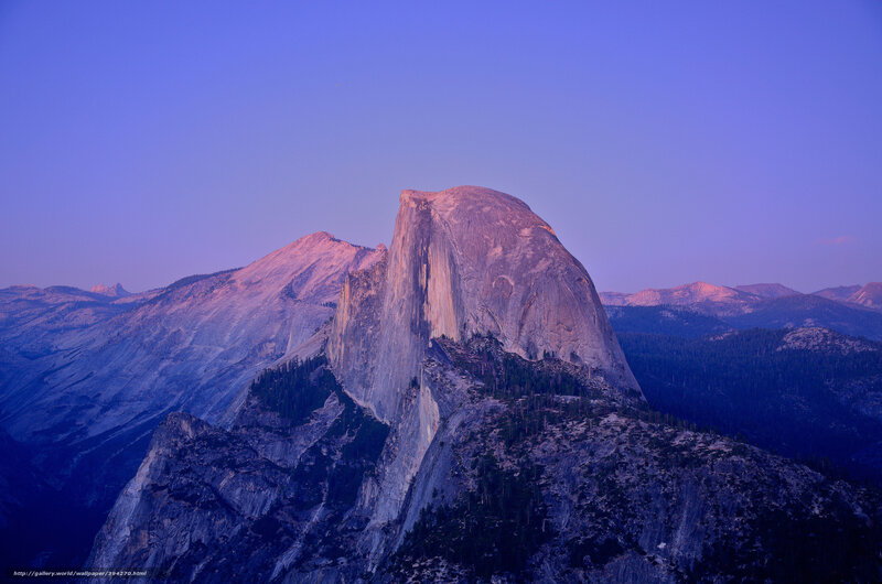 Half Dome Mountain — Purple, Serene, Sunset