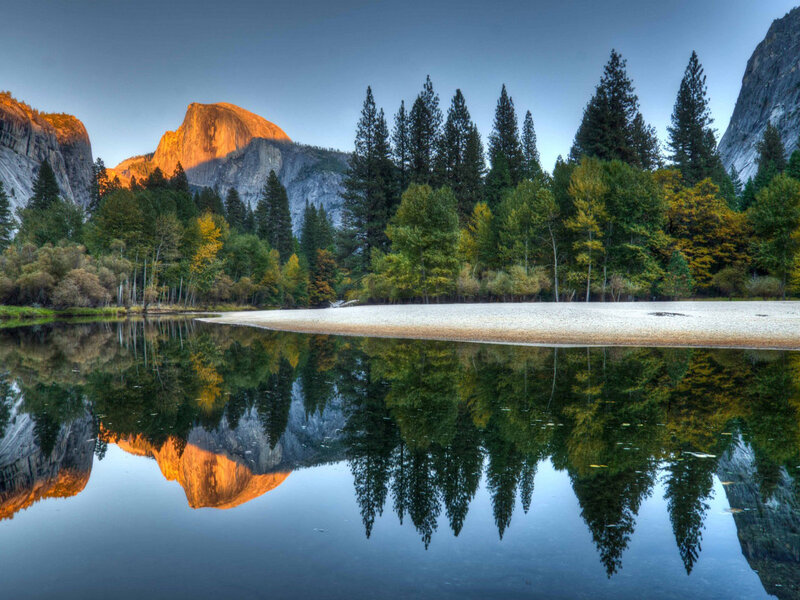 Half Dome Reflection — Blue, Serene