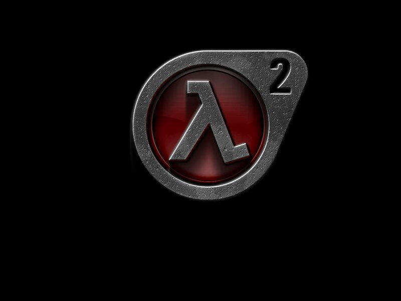 Half-Life 2 Logo — Black, Dramatic, Digital Art, Lambda Symbol