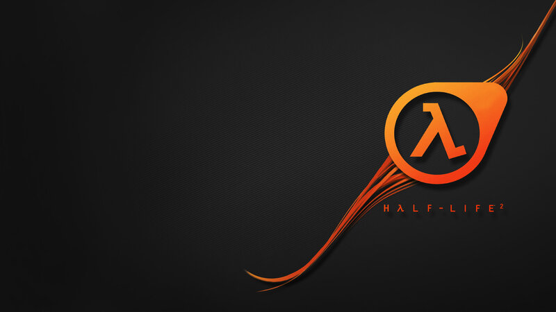 Half-Life 2 Logo — Black, Dramatic, Digital Art